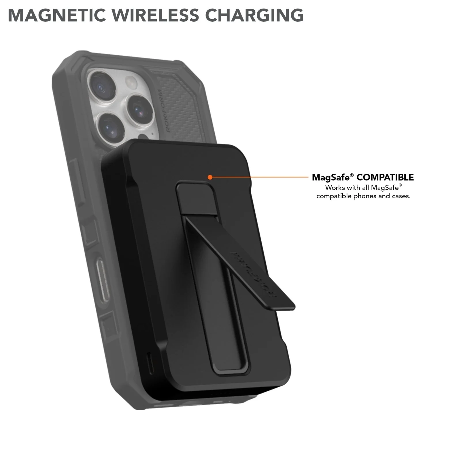 10000mAh Wireless Magnetic Power Bank with Stand - Image 3