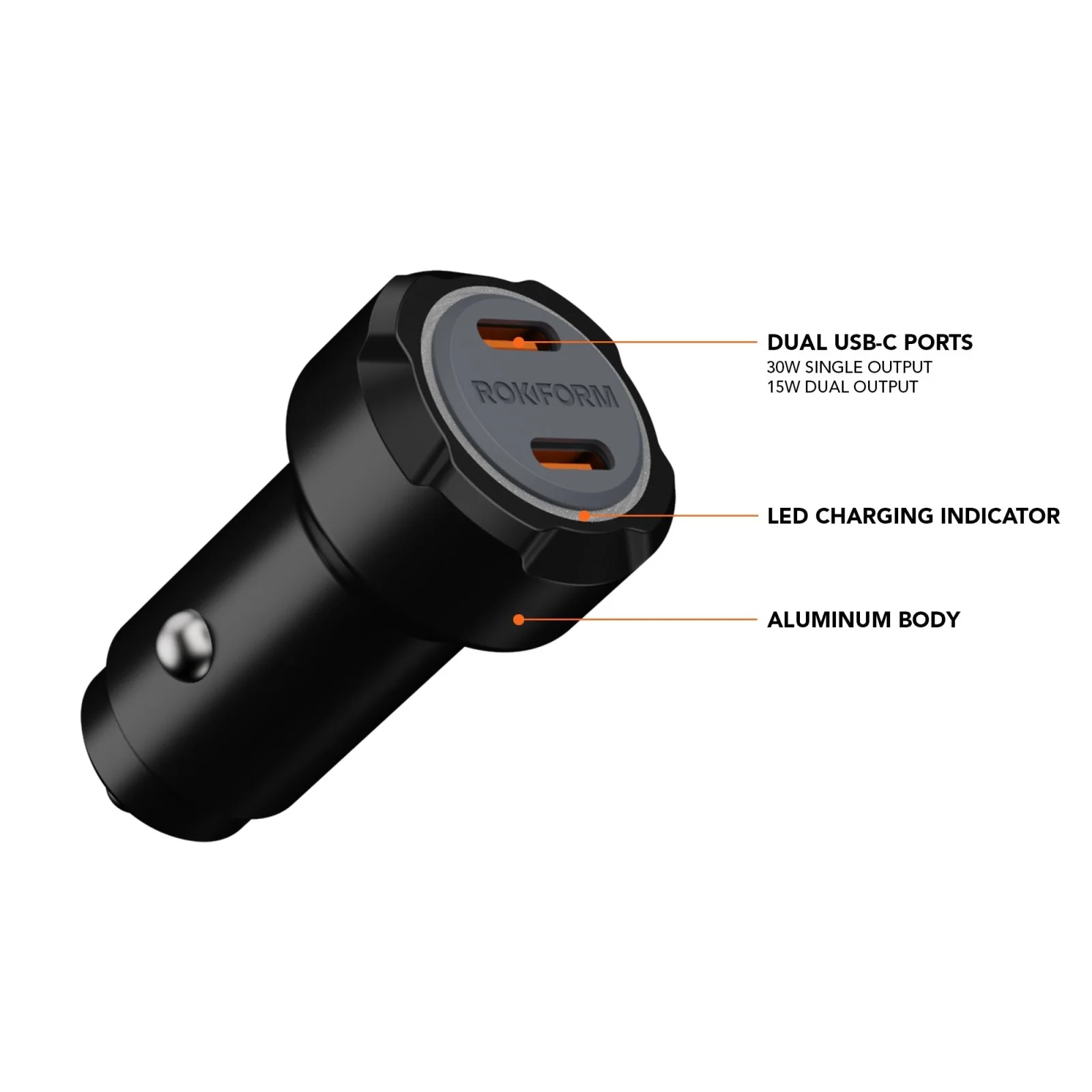 30W Dual USB-C 12V Car Charger - Image 2